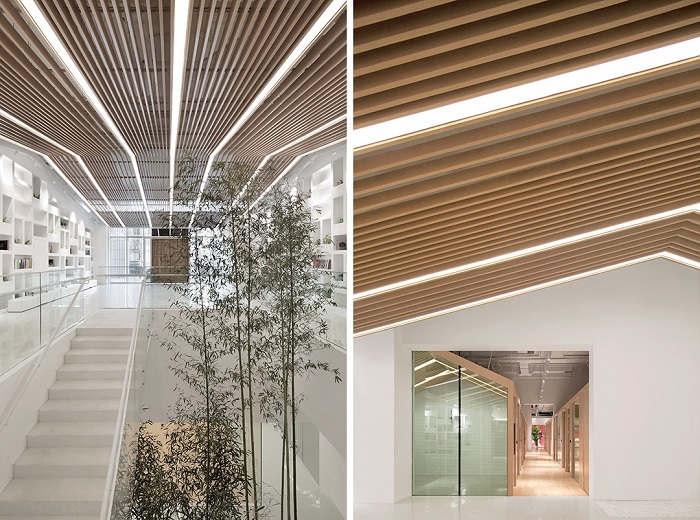 U型方通吊顶 U型铝方通吊顶案例，善禾建材