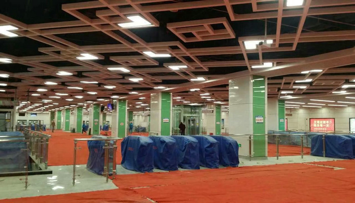 装修效果图，善禾铝方通吊顶