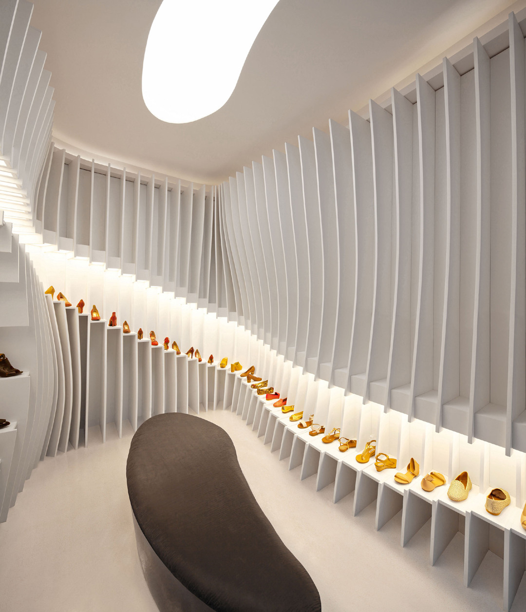 鞋店装修，型材铝方通善禾建材