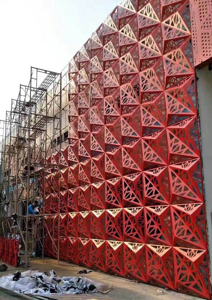 镂空铝单板门头效果图1 镂空铝单板门头效果图1