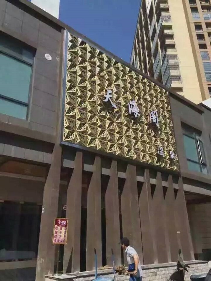 镂空铝单板门头效果图2 镂空铝单板门头效果图2